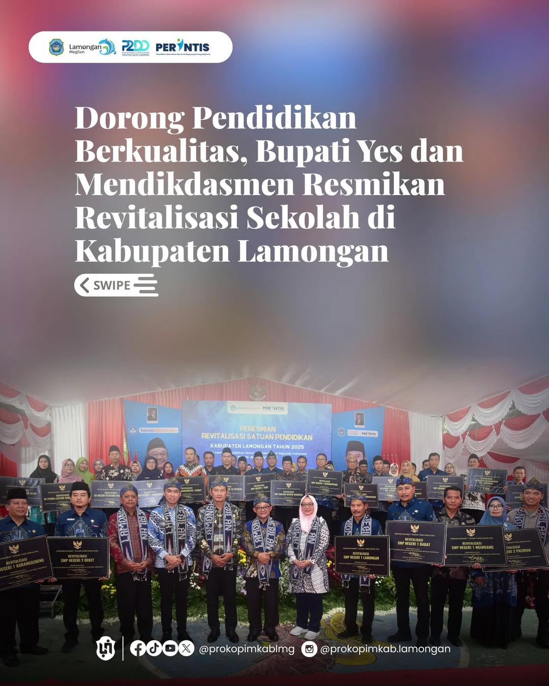Foto: Dorong Pendidikan Berkualitas, Bupati Yes dan Mendikdasmen Resmikan Revitalisasi Sekolah di Kabupaten Lamongan