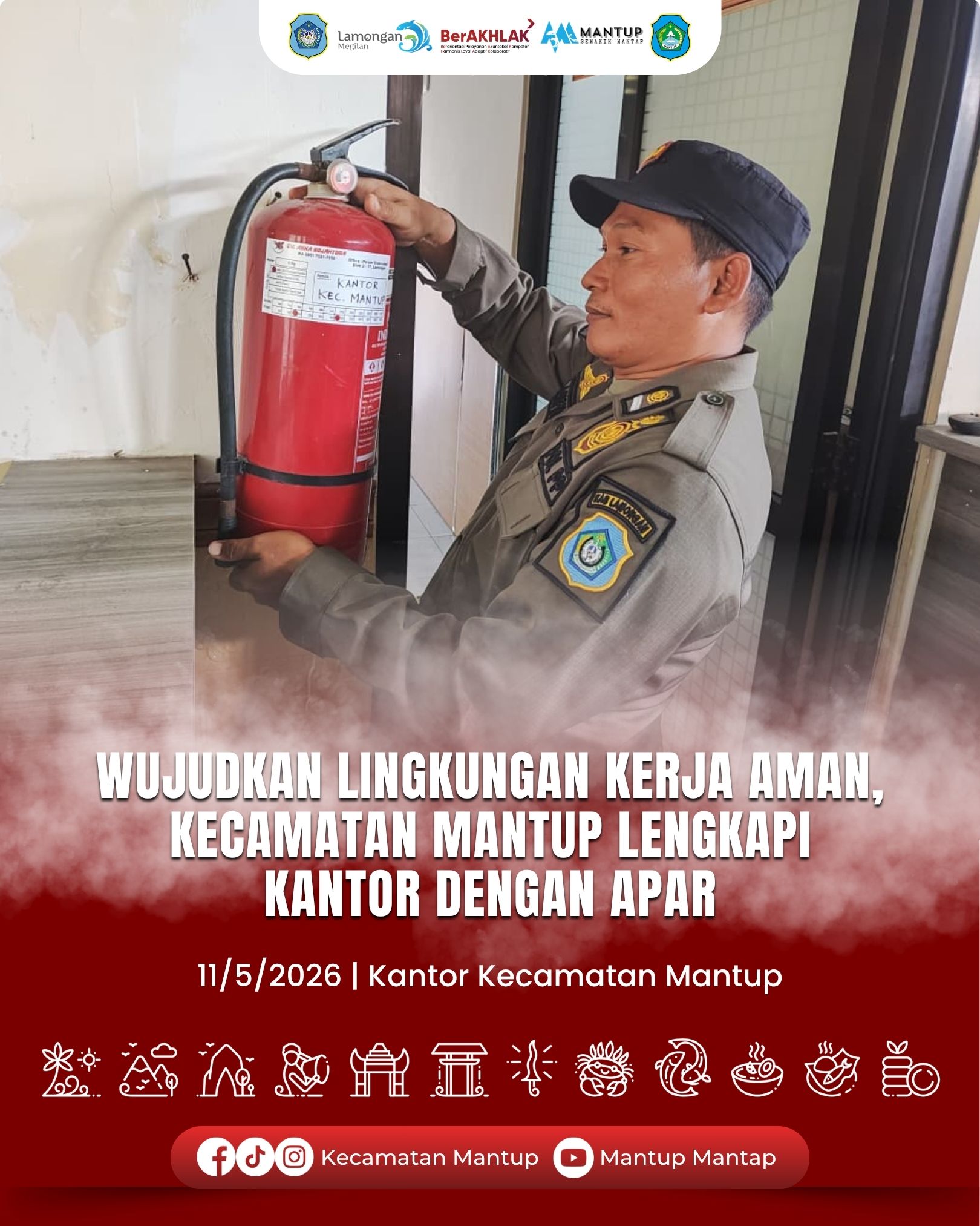 Foto: Wujudkan Lingkungan Kerja Aman, Kecamatan Mantup Lengkapi Kantor dengan APAR