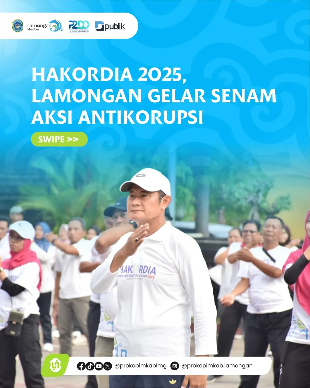 Foto: HAKORDIA 2025, Lamongan Gelar Senam Aksi Antikorupsi