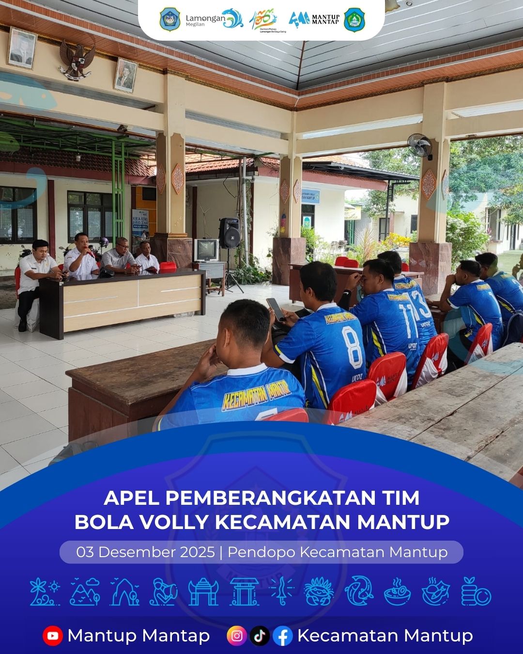 Foto: Apel Pemberangkatan Tim Bola Volly Kecamatan Mantup