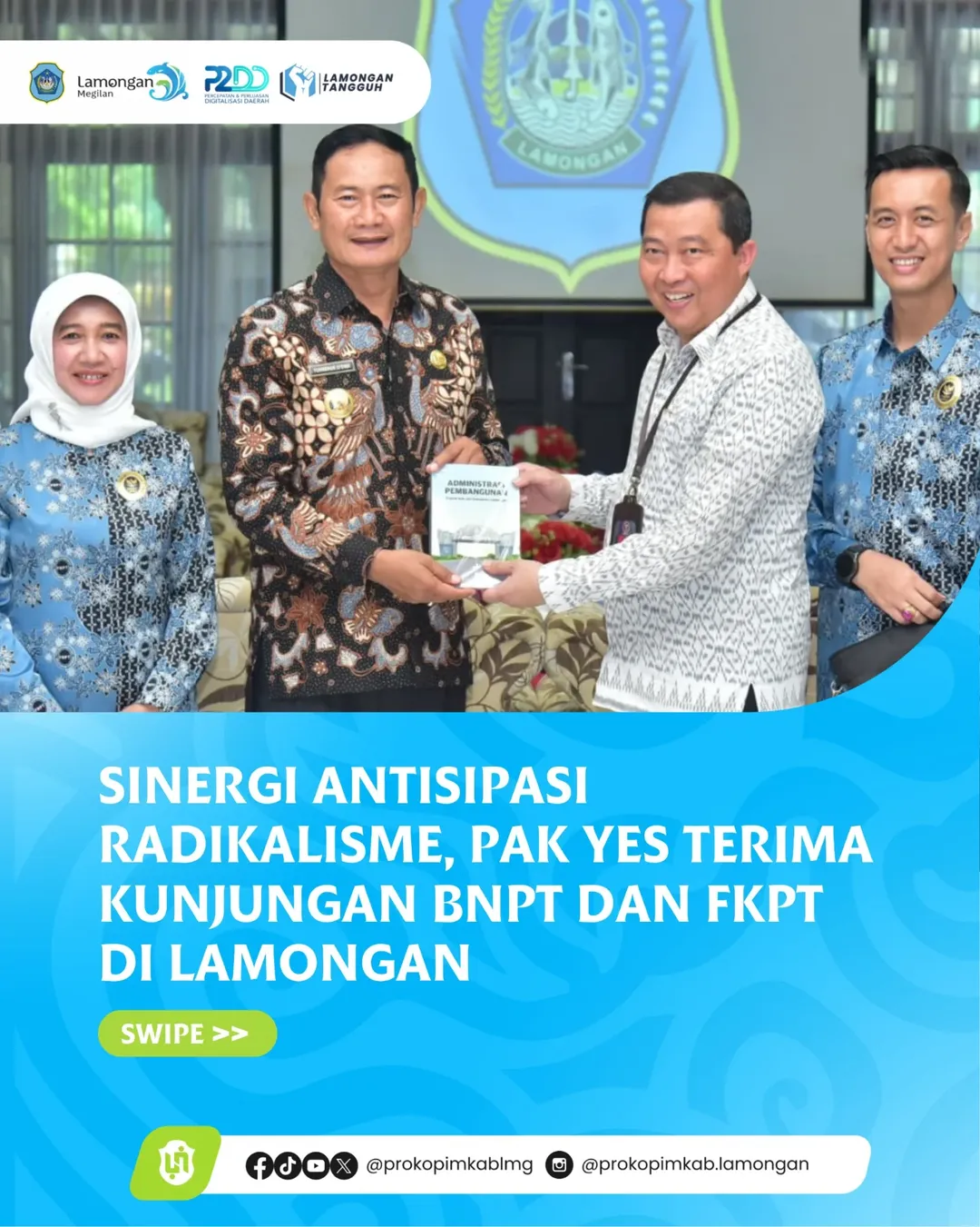 Foto: Sinergi Antisipasi Radikalisme, Pak Yes Terima Kunjungan BNPT dan FKPT di Lamongan