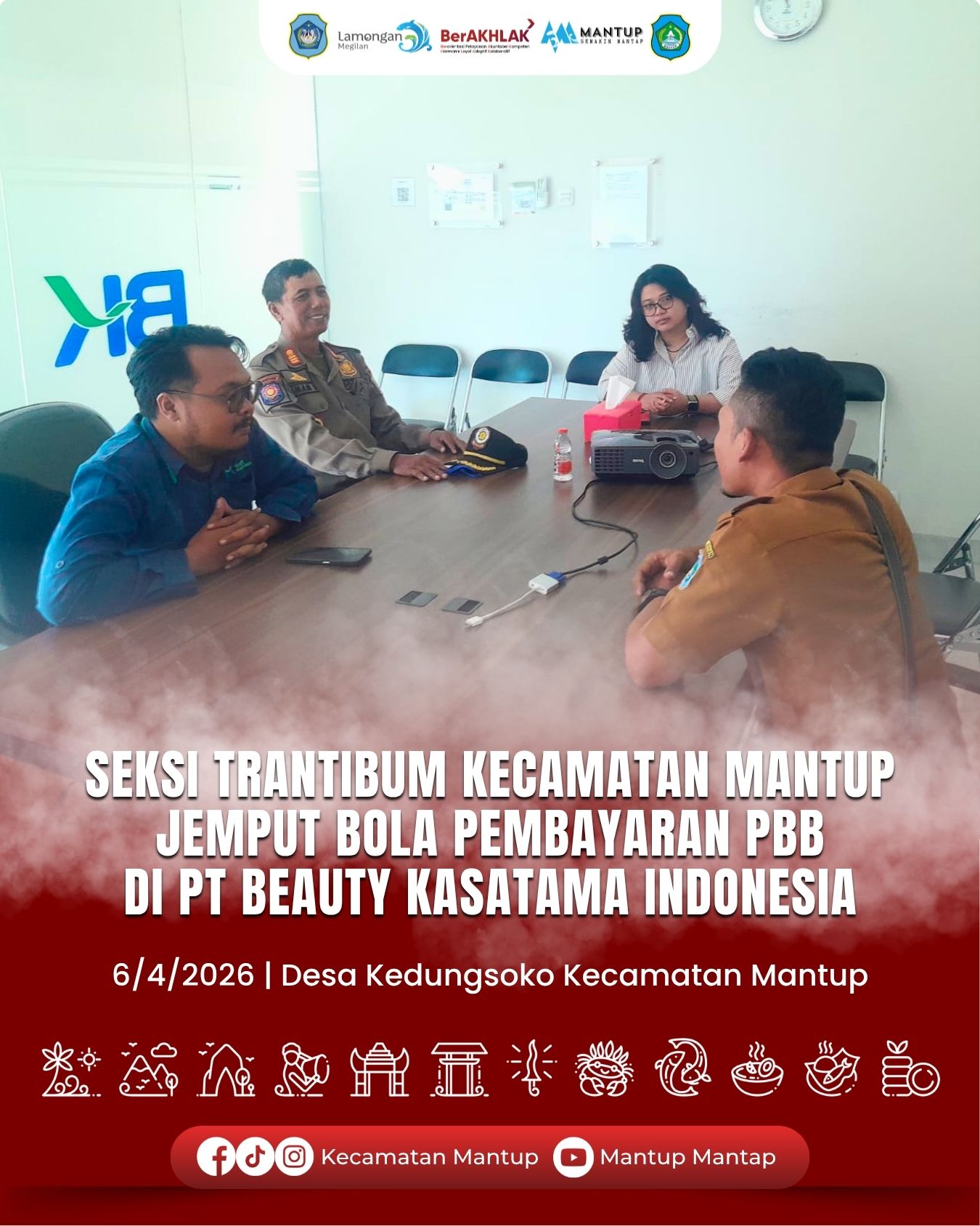 Seksi Trantibum Kecamatan Mantup Jemput Bola Pembayaran PBB di PT Beauty Kasatama Indonesia