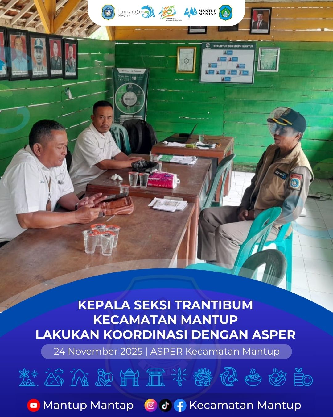 Foto: Kepala Seksi Trantibum Kecamatan Mantup Lakukan Koordinasi dengan ASPER