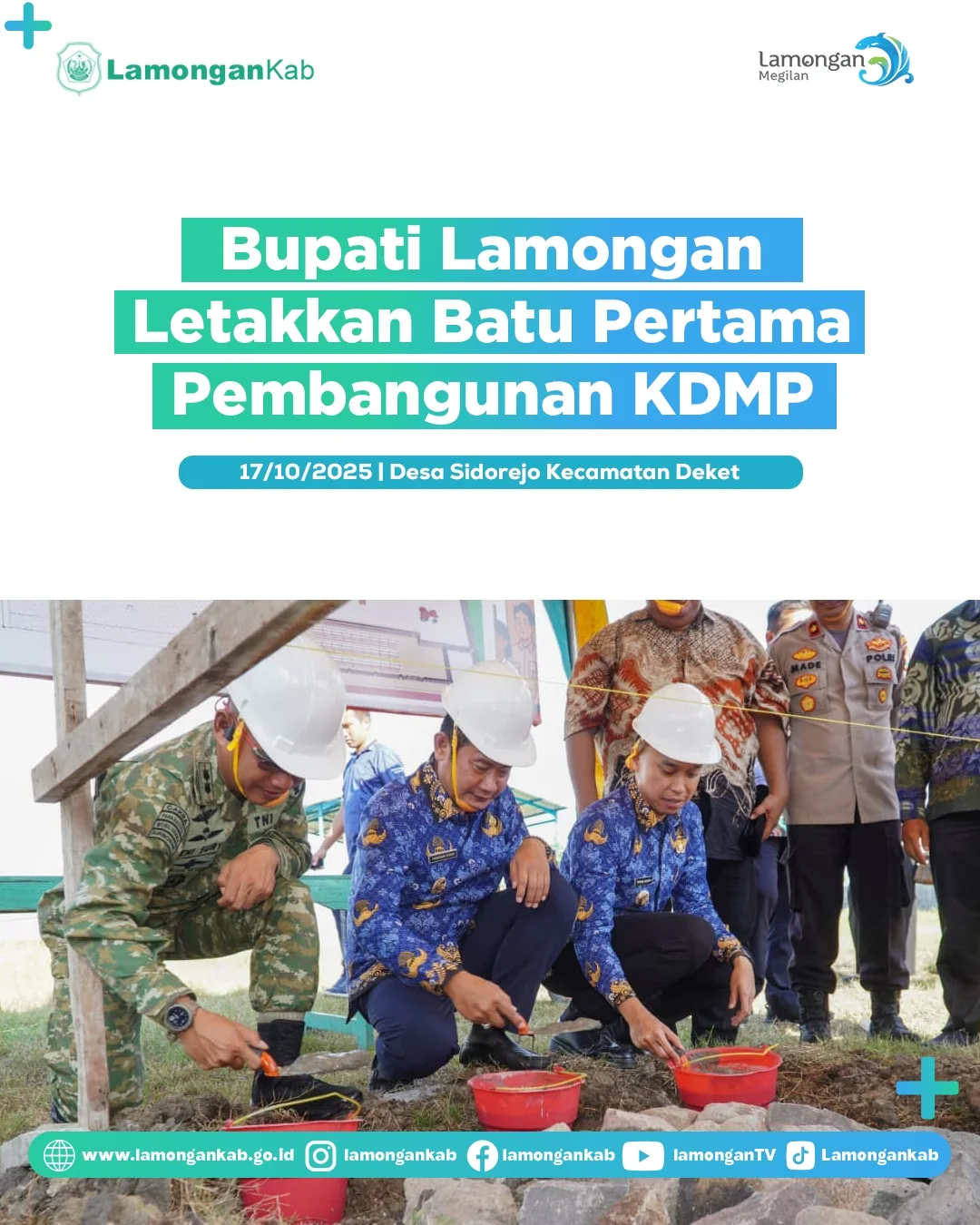 Foto: Bupati Lamongan Letakkan Batu Pertama Pembangunan KDMP