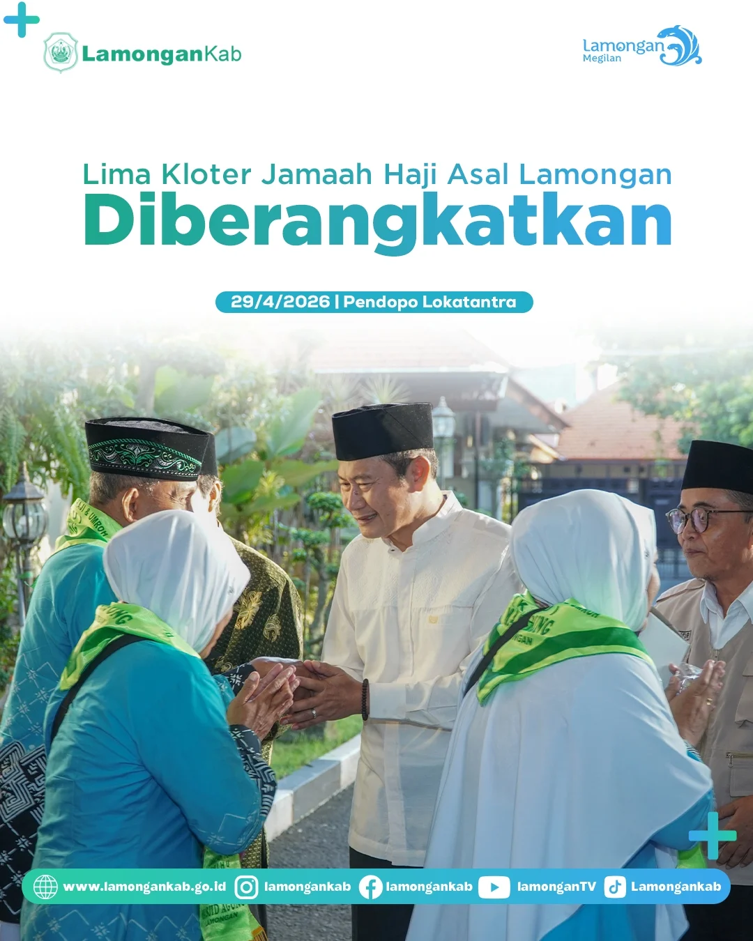 Foto: Lima Kloter Jamaah Haji Asal Lamongan Diberangkatkan