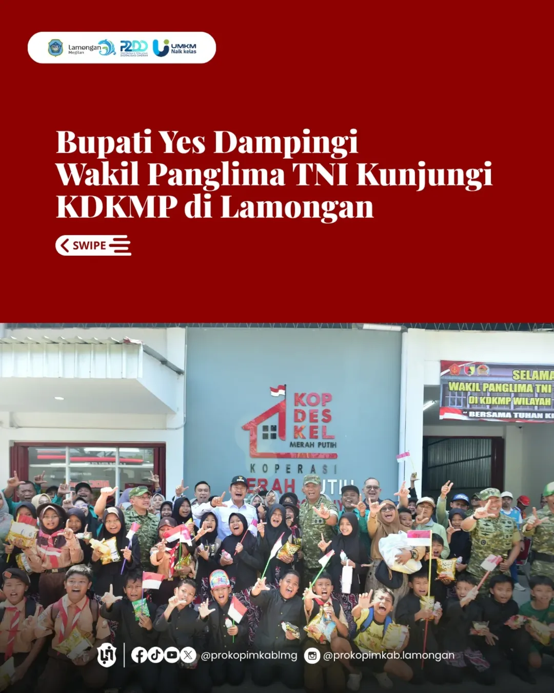 Foto: Bupati Yes Dampingi Wakil Panglima TNI Kunjungi KDKMP di Lamongan