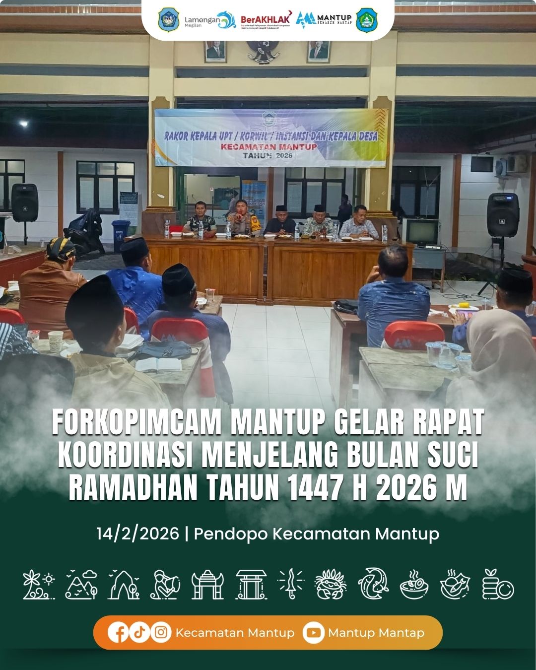 Foto: Forkopimcam Mantup Gelar Rapat Koordinasi Menjelang Bulan Suci Ramadhan Tahun 1447 H 2026 M