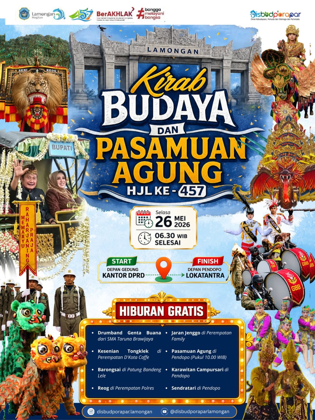Foto: 🎭 Kirab Budaya dan Pasamuan Agung HJL Ke-457 Kabupaten Lamongan 🎉