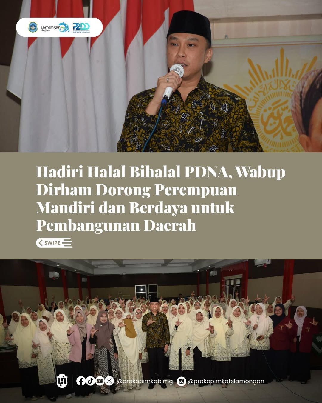 Foto: Hadiri Halal Bihalal PDNA, Wabup Dirham Dorong Perempuan Mandiri dan Berdaya untuk Pembangunan Daerah