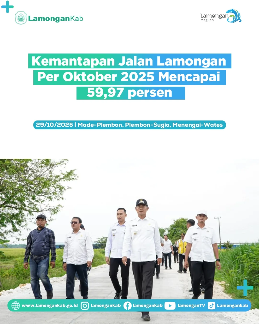 Foto: Kemantapan Jalan Lamongan Per Oktober 2025 Mencapai 59,97 persen
