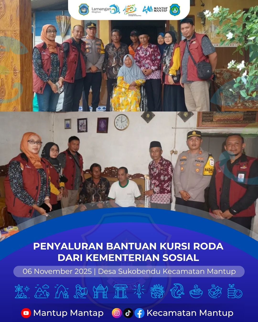 Foto: Bantuan Kursi Roda dari Kementerian Sosial, Wujud Kepedulian untuk Warga Desa Sukobendu Kecamatan Mantup