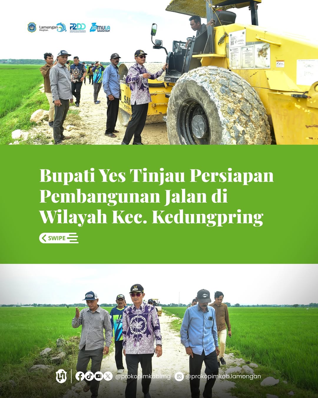 Foto: Bupati Yes Tinjau Persiapan Pembangunan Jalan di Wilayah Kec. Kedungpring