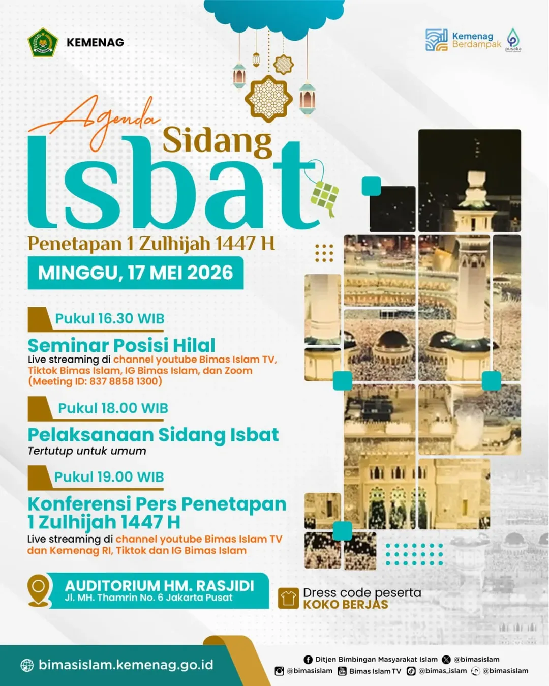 Foto: Agenda Sidang Isbat Penetapan 1 Dzulhijah 1447 H