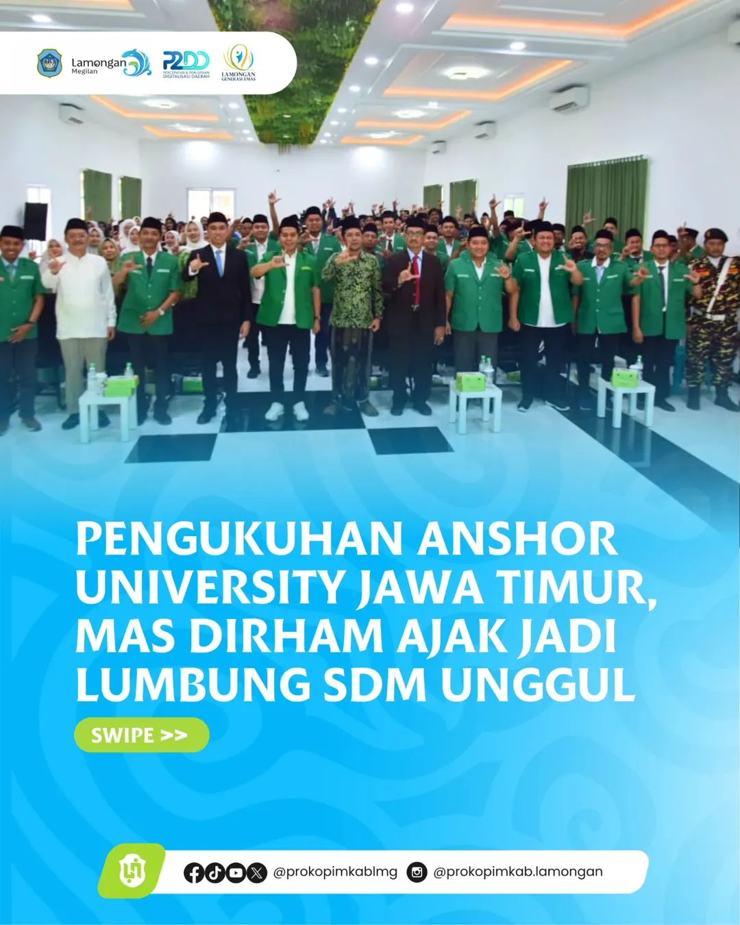 Foto: Pengukuhan Anshor University Jawa Timur, Mas Dirham Ajak Jadi Lumbung SDM Unggul