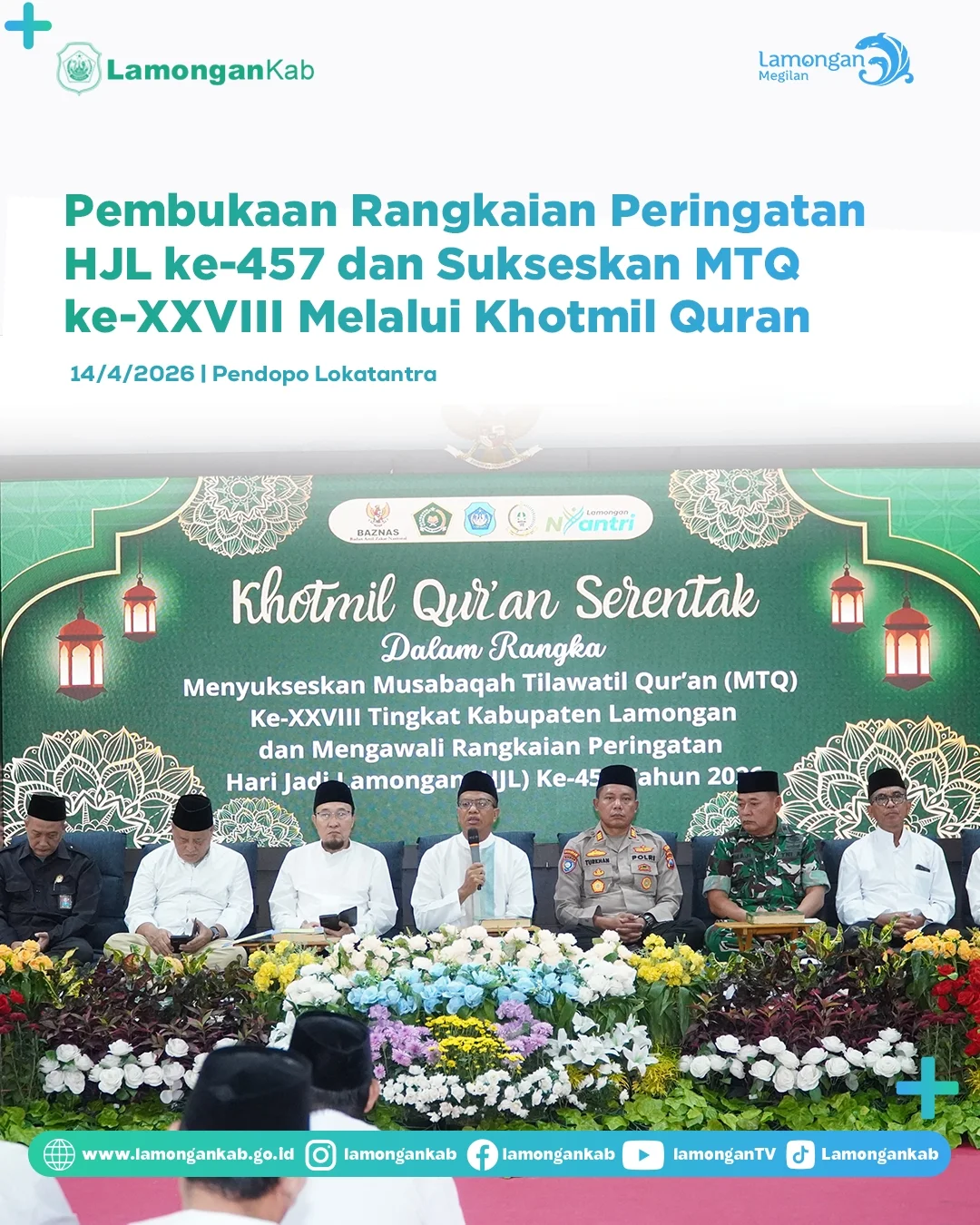 Foto: Pembukaan Rangkaian Peringatan HJL ke-457 dan Sukseskan MTQ ke-XXVIII Melalui Khotmil Quran