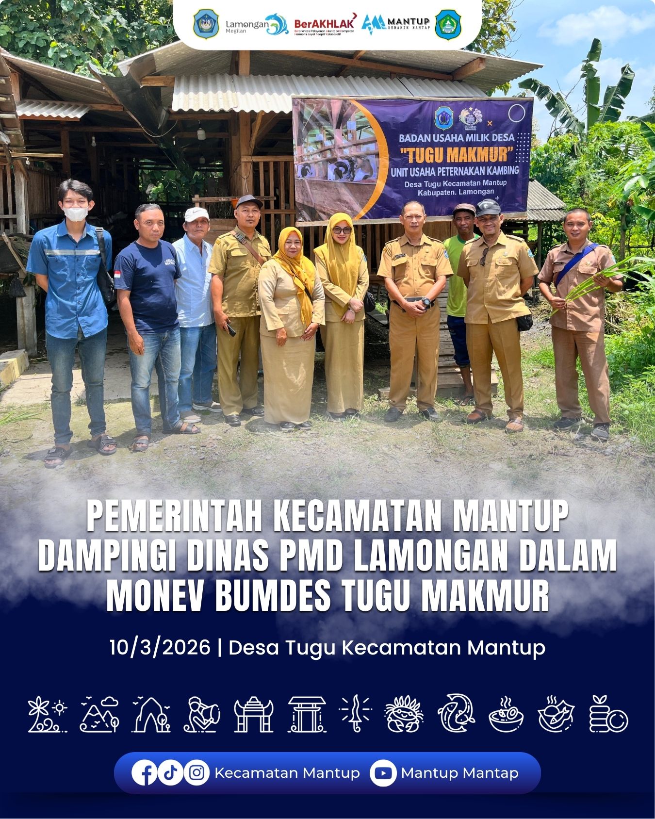 Foto: Pemerintah Kecamatan Mantup Dampingi Dinas PMD Lamongan Dalam Monev BUMDes Tugu Makmur