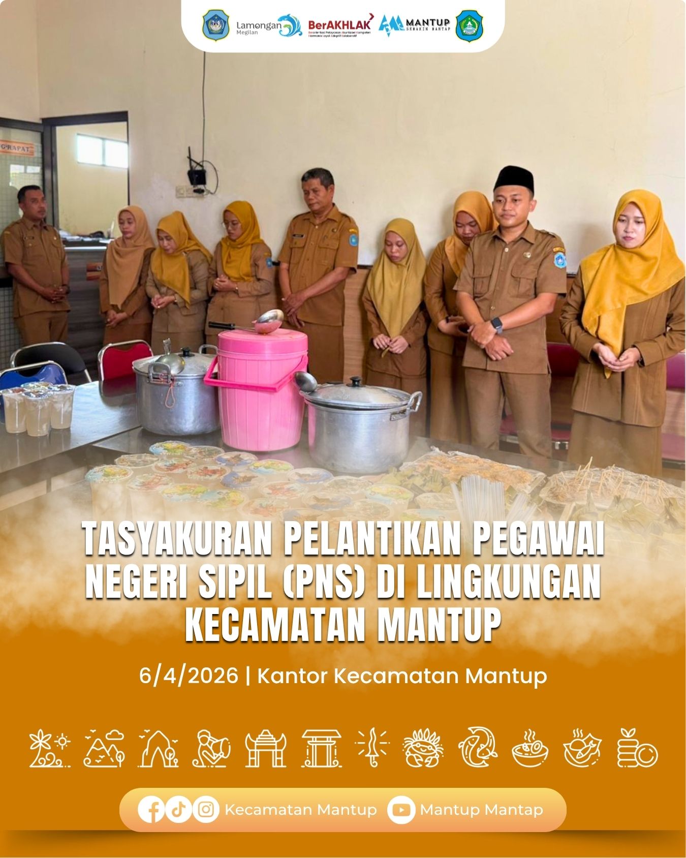 Tasyakuran Pelantikan Pegawai Negeri Sipil (PNS) di Lingkungan Kecamatan Mantup