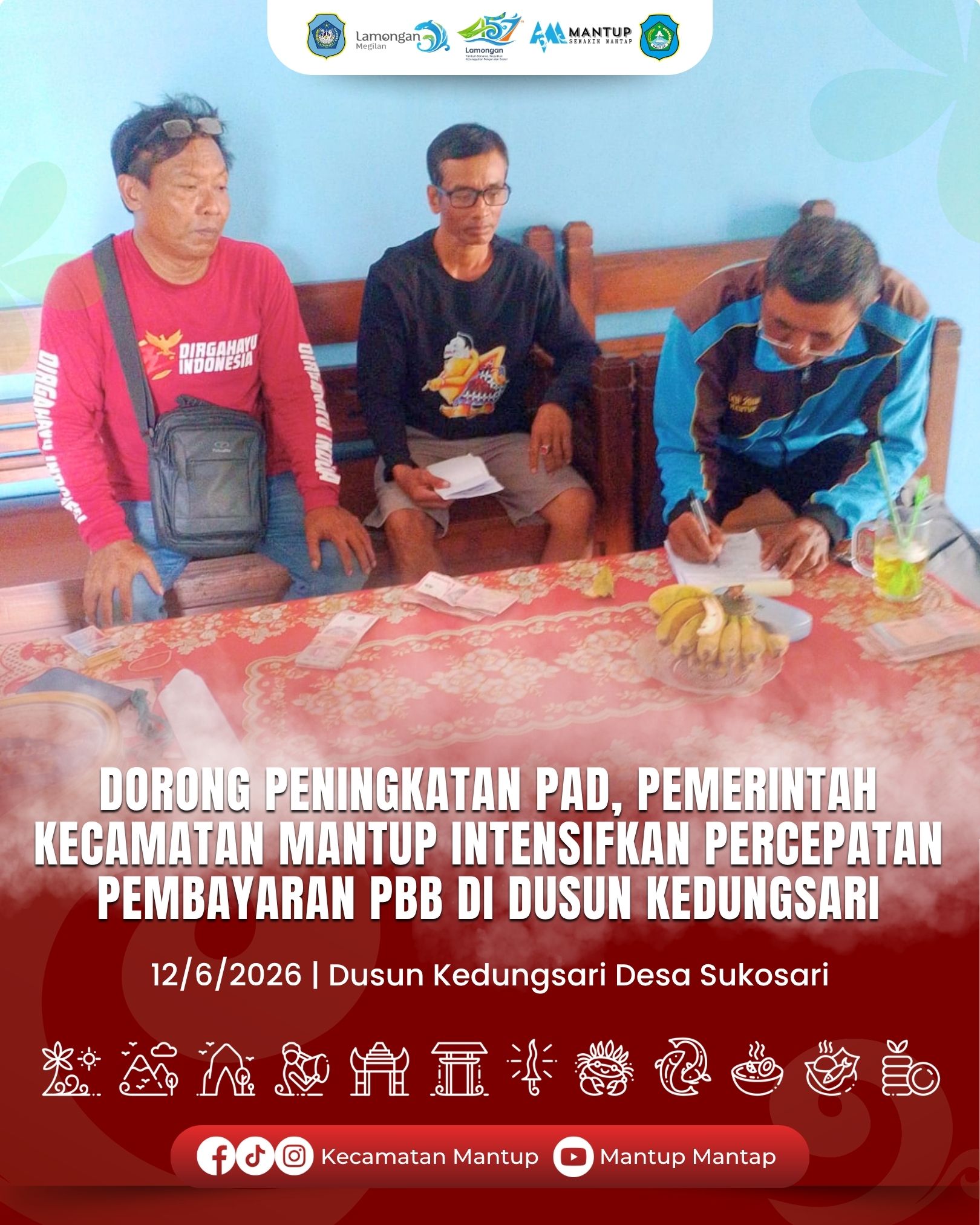 Foto: Dorong Peningkatan PAD, Pemerintah Kecamatan Mantup Intensifkan Percepatan Pembayaran PBB di Dusun Kedungsari Desa Sukosari