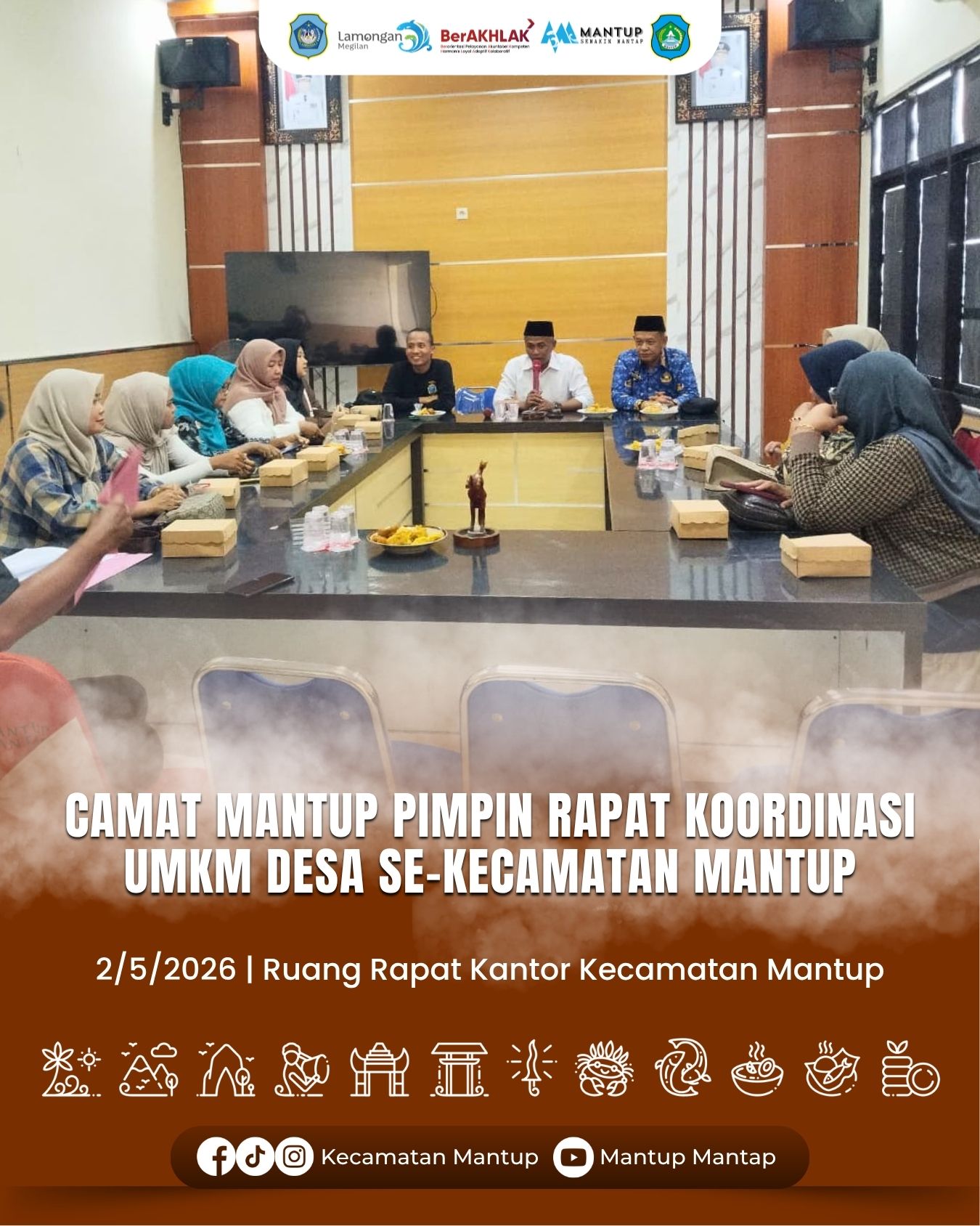 Foto: Camat Mantup Pimpin Rapat Koordinasi UMKM Desa Se-Kecamatan Mantup