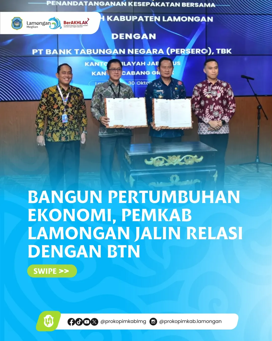 Foto: Bangun Pertumbuhan Ekonomi, Pemkab Lamongan Jalin Relasi dengan BTN