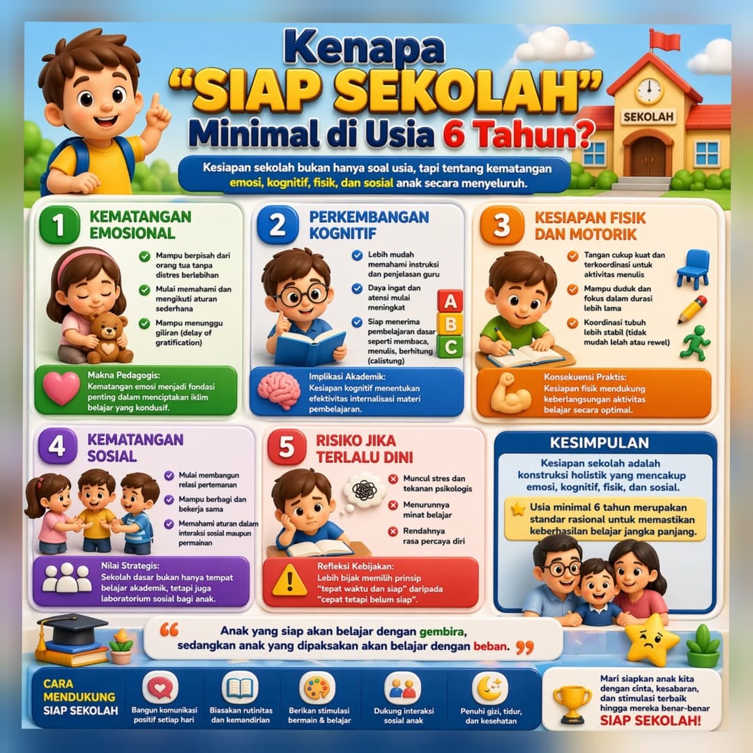 Kenapa Anak Perlu “Siap Sekolah” SD Minimal di Usia 6 Tahun?