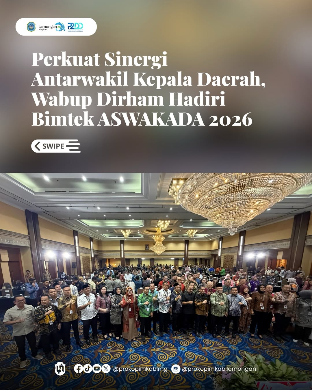 Foto: Perkuat Sinergi Antarwakil Kepala Daerah, Wabup Dirham Hadiri Bimtek ASWAKADA 2026