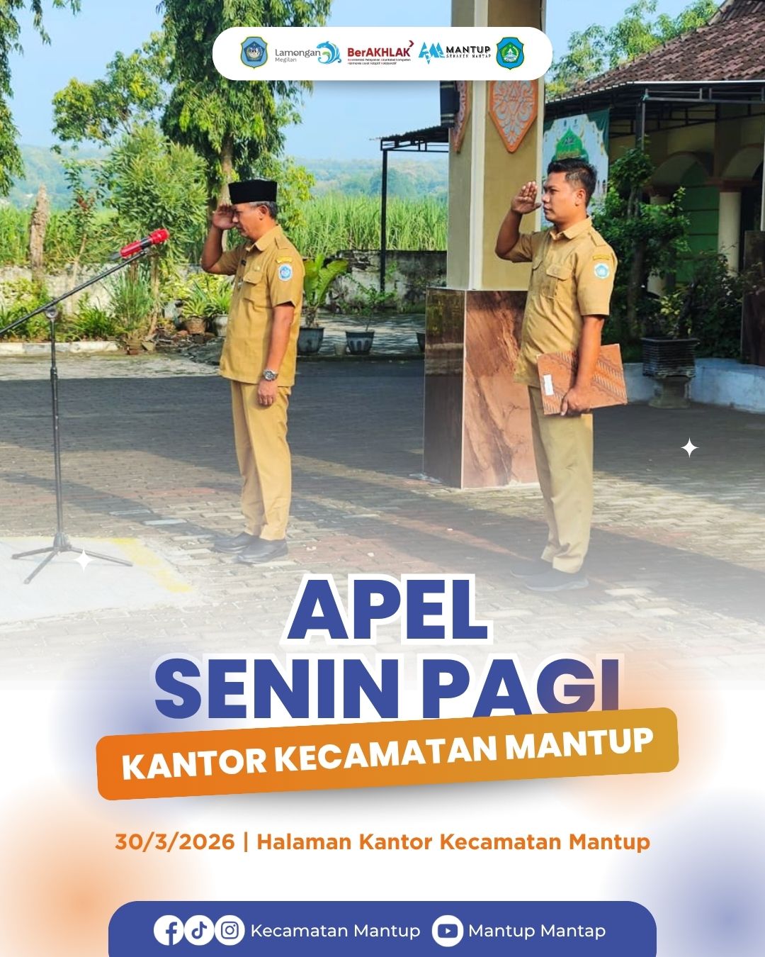 Foto: Apel Senin Pagi, Camat Mantup Tekankan Capaian Pembayaran PBB