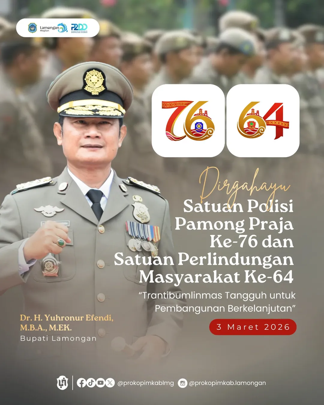 Foto: Selamat Hari Jadi Satuan Polisi Pamong Praja ke-76 dan Satuan Perlindungan Masyarakat ke-64