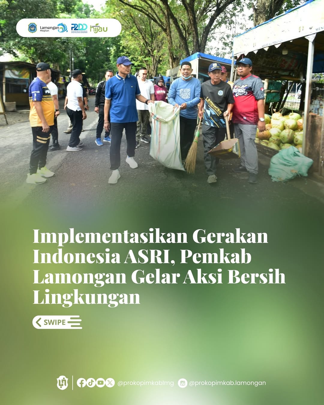 Foto: Implementasikan Gerakan Indonesia ASRI, Pemkab Lamongan Gelar Aksi Bersih Lingkungan