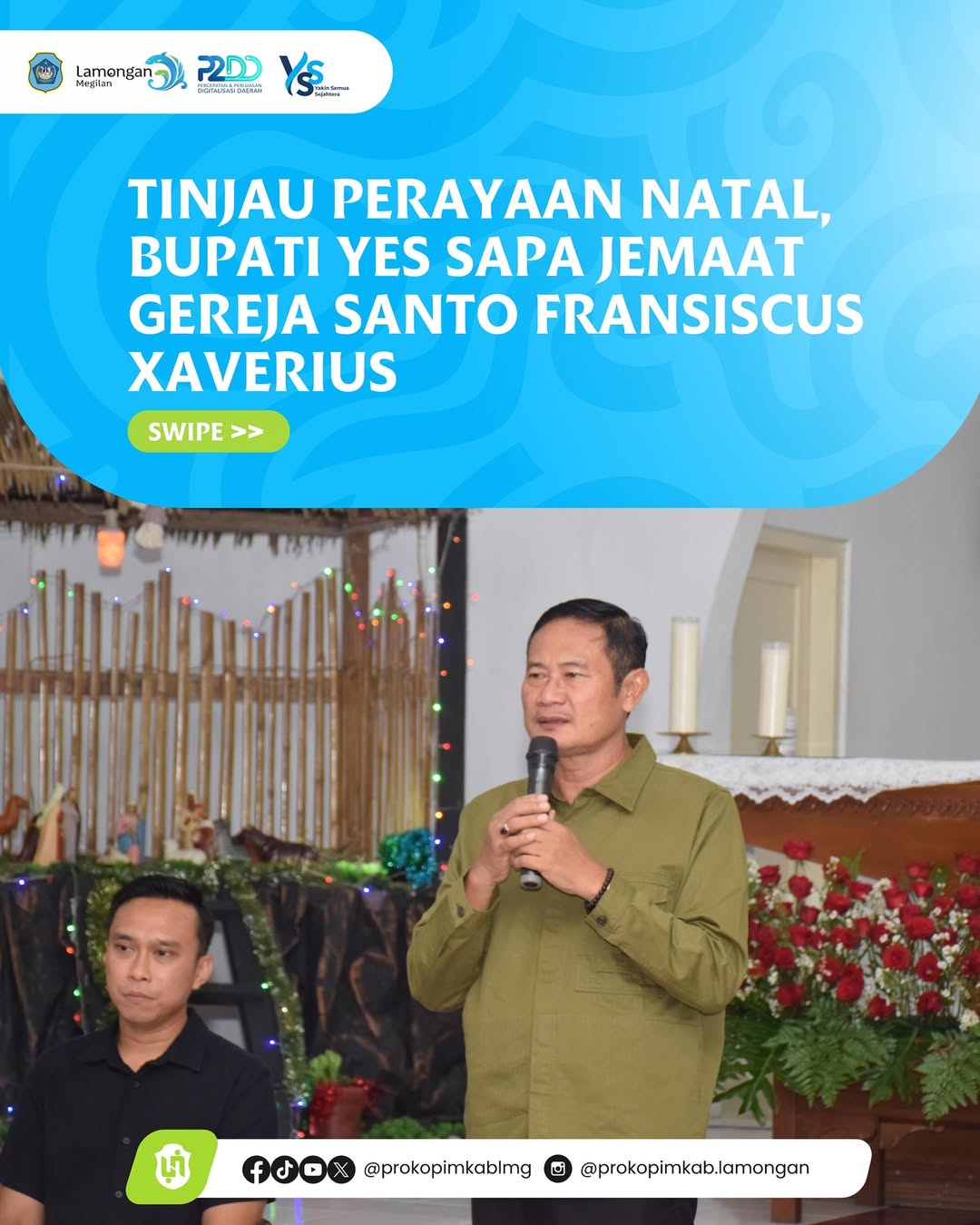 Foto: Tinjau Perayaan Natal, Bupati Yes Sapa Jemaat Gereja Santo Fransiscus Xaverius
