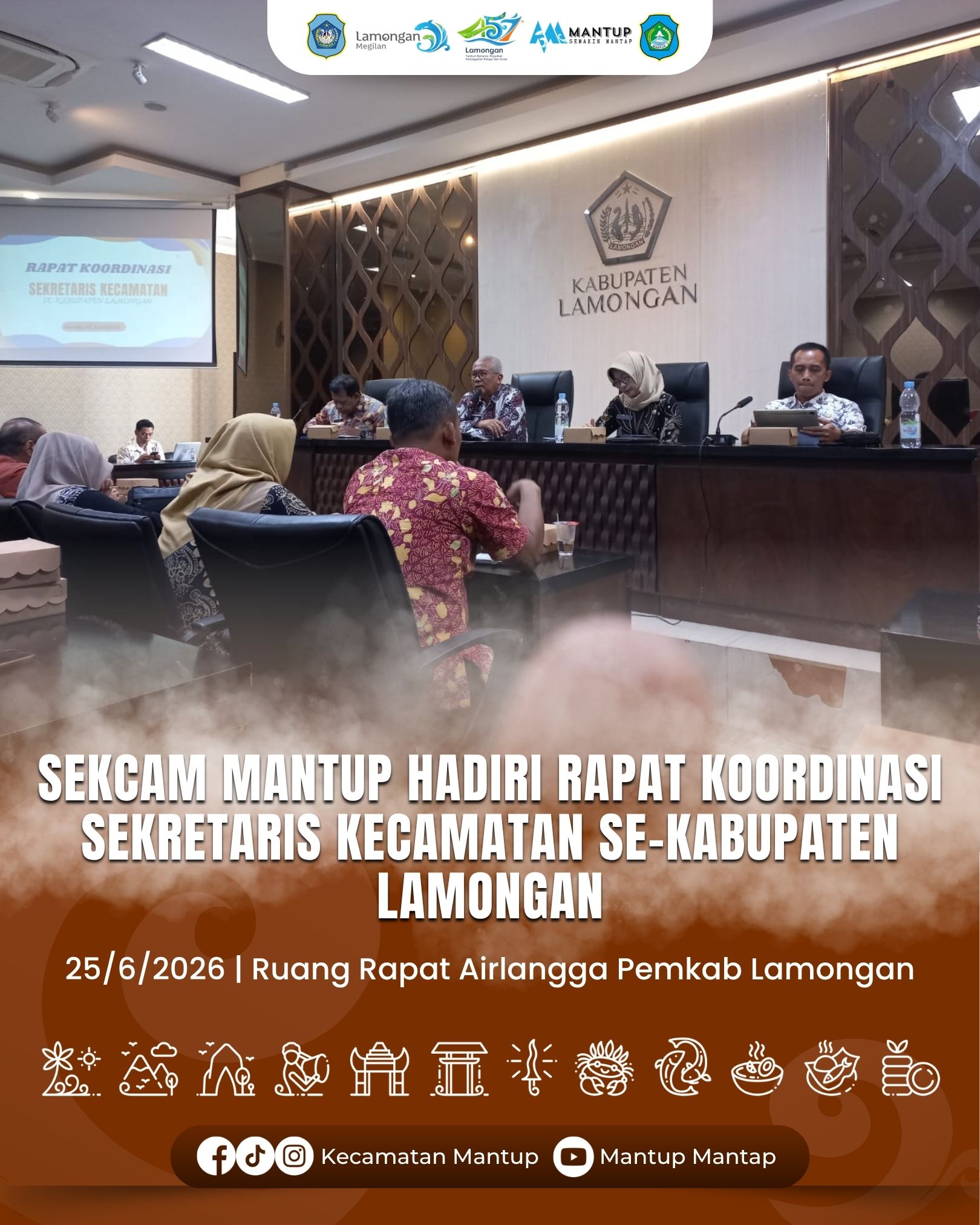 Foto: Sekcam Mantup Hadiri Rapat Koordinasi Sekretaris Kecamatan se-Kabupaten Lamongan