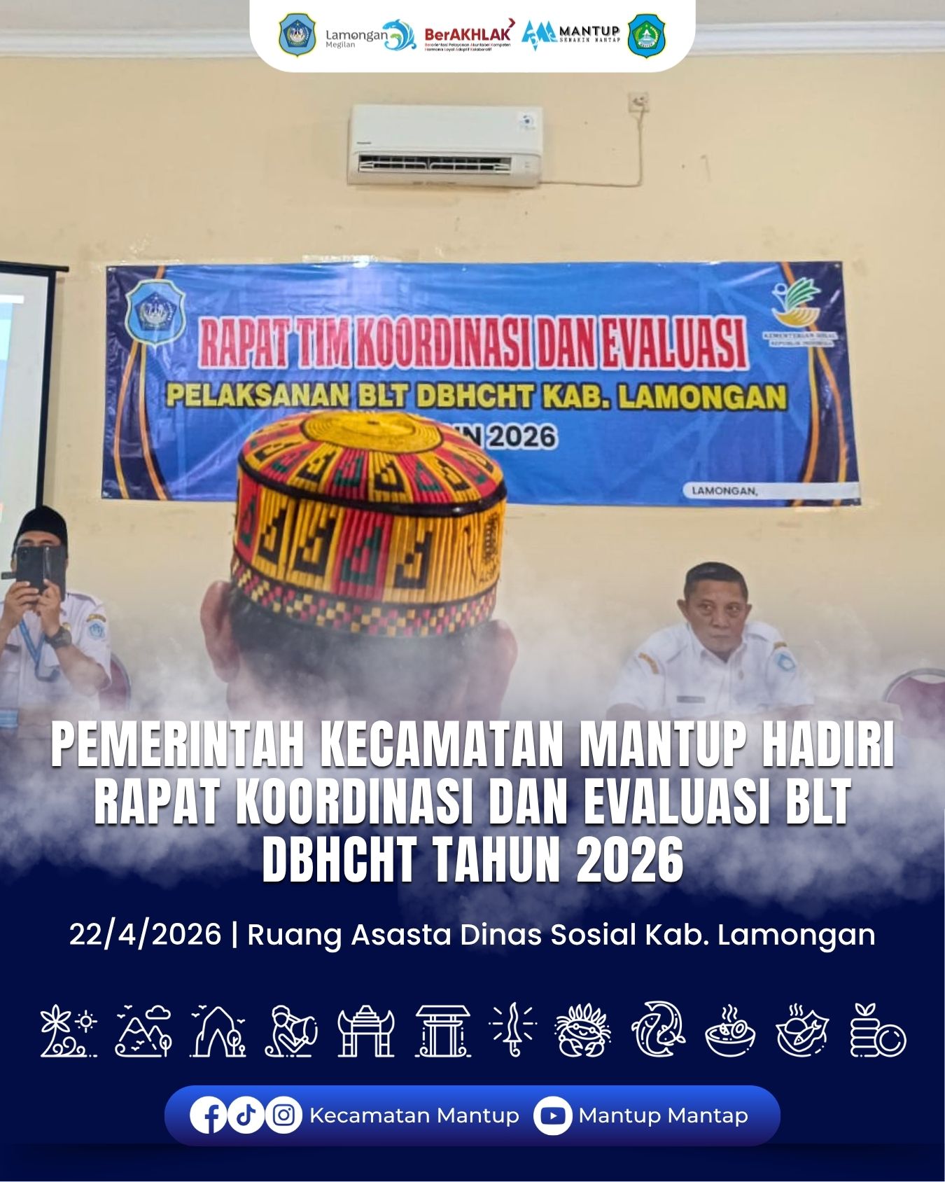 Foto: Pemerintah Kecamatan Mantup Hadiri Rapat Koordinasi dan Evaluasi BLT DBHCHT Tahun 2026
