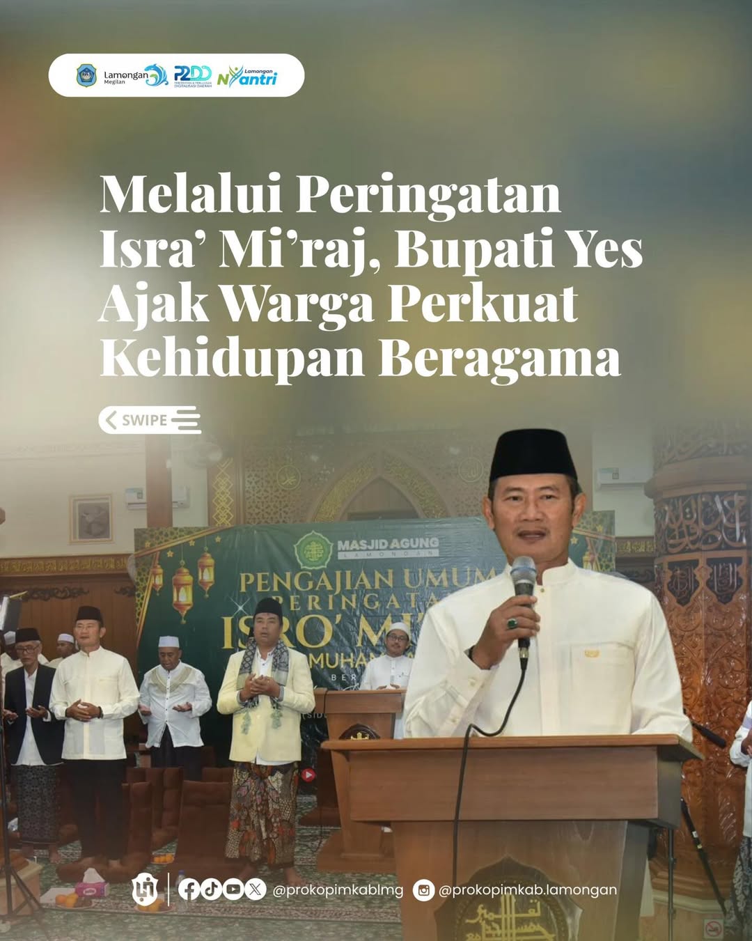 Foto: Melalui Peringatan Isra’ Mi’raj, Bupati Yes Ajak Warga Perkuat Kehidupan Beragama