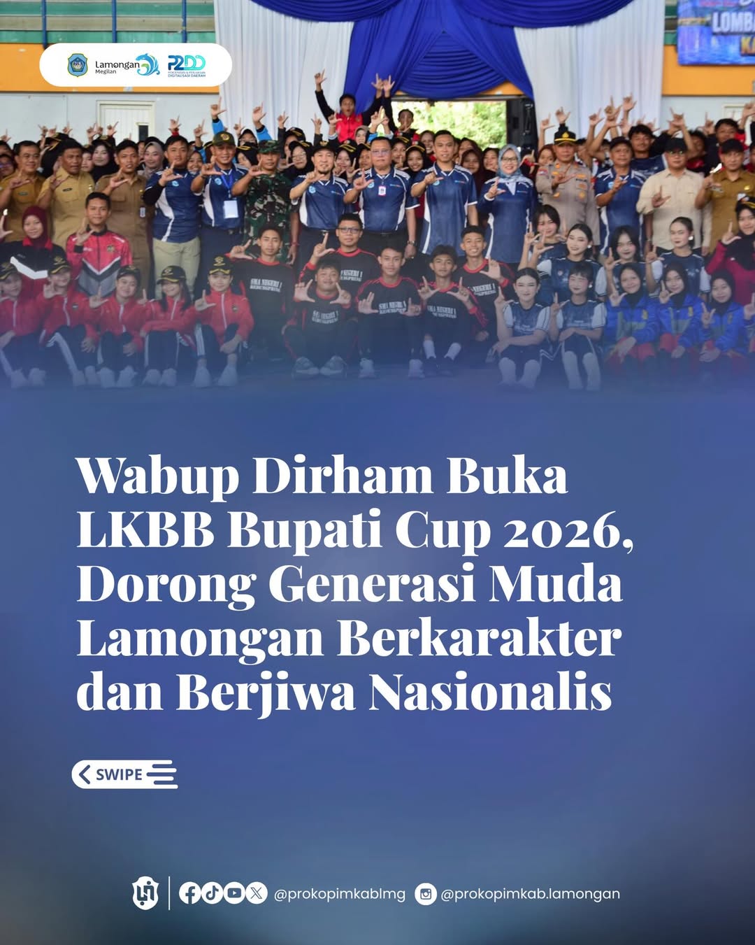 Foto: Wabup Dirham Buka LKBB Bupati Cup 2026, Dorong Generasi Muda Lamongan Berkarakter dan Berjiwa Nasionalis