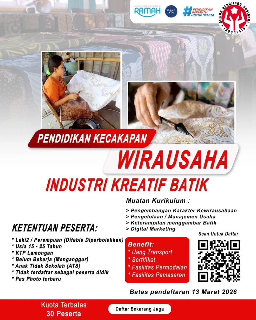 Foto: Pendidikan Kecakapan Wirausaha Industri Kreatif Batik