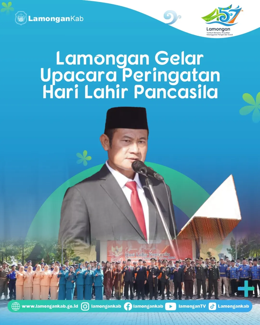 Foto: Lamongan Gelar Upacara Peringatan Hari Lahir Pancasila