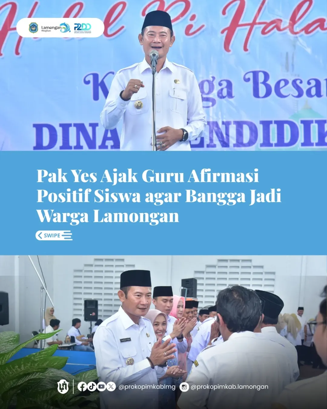 Foto: Pak Yes Ajak Guru Afirmasi Positif Siswa agar Bangga Jadi Warga Lamongan