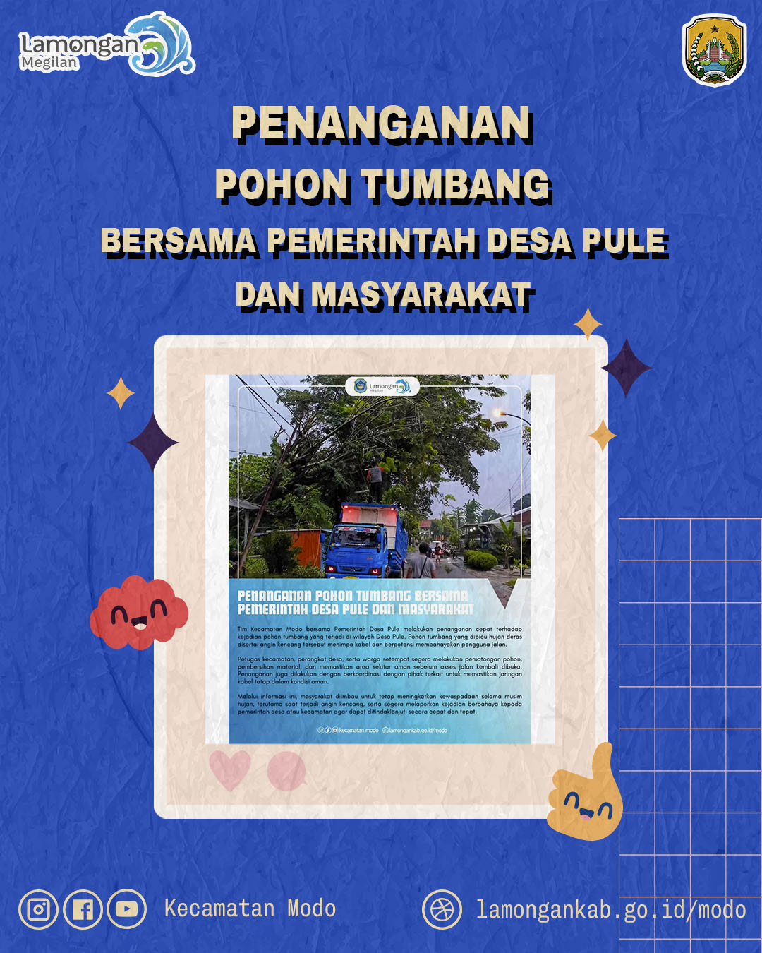 Foto: PENANGANAN POHON TUMBANG BERSAMA PEMERINTAH DESA PULE DAN MASYARAKAT