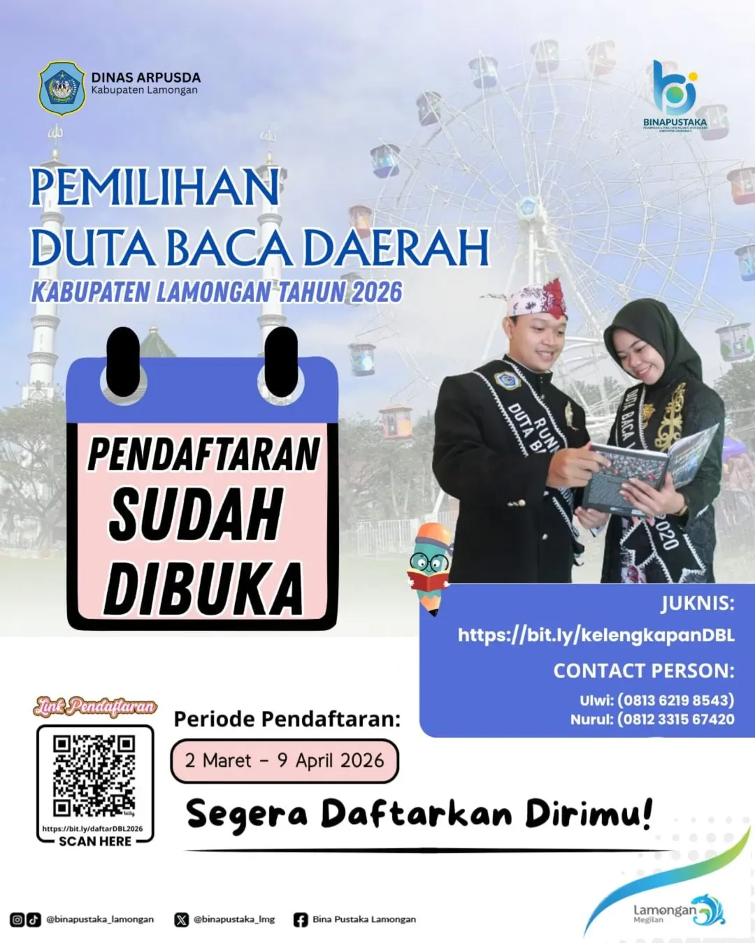 Foto: Pendaftaran Duta Baca Daerah Kabupaten Lamongan Tahun 2026