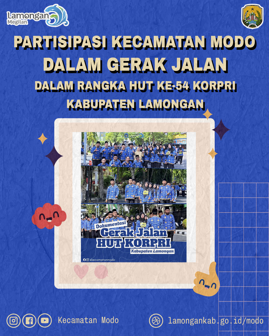 PARTISIPASI KECAMATAN MODO DALAM GERAK JALAN DALAM RANGKA HUT KE-54 KORPRI KABUPATEN LAMONGAN