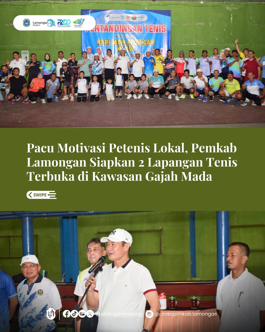 Foto: Pacu Motivasi Petenis Lokal, Pemkab Lamongan Siapkan 2 Lapangan Tenis Terbuka di Kawasan Gajah Mada
