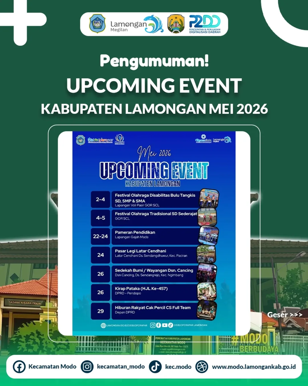 Foto: Pengumuman Upcoming Event Kabupaten Lamongan