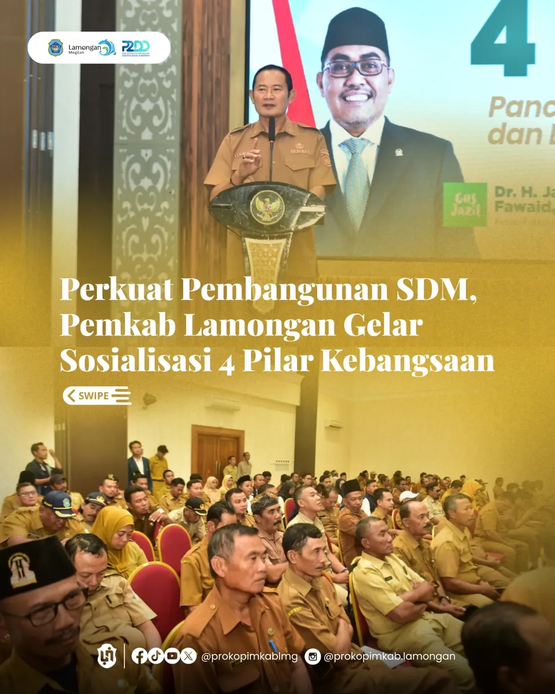 Foto: Perkuat Pembangunan SDM, Pemkab Lamongan Gelar Sosialisasi 4 Pilar Kebangsaan