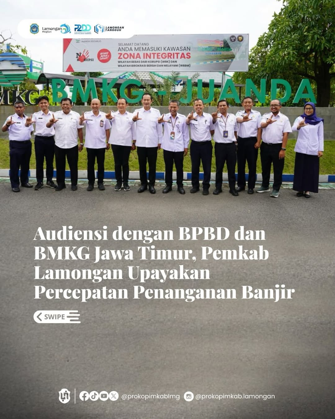 Foto: Audiensi dengan BPBD dan BMKG Jawa Timur, Pemkab Lamongan Upayakan Percepatan Penanganan Banjir