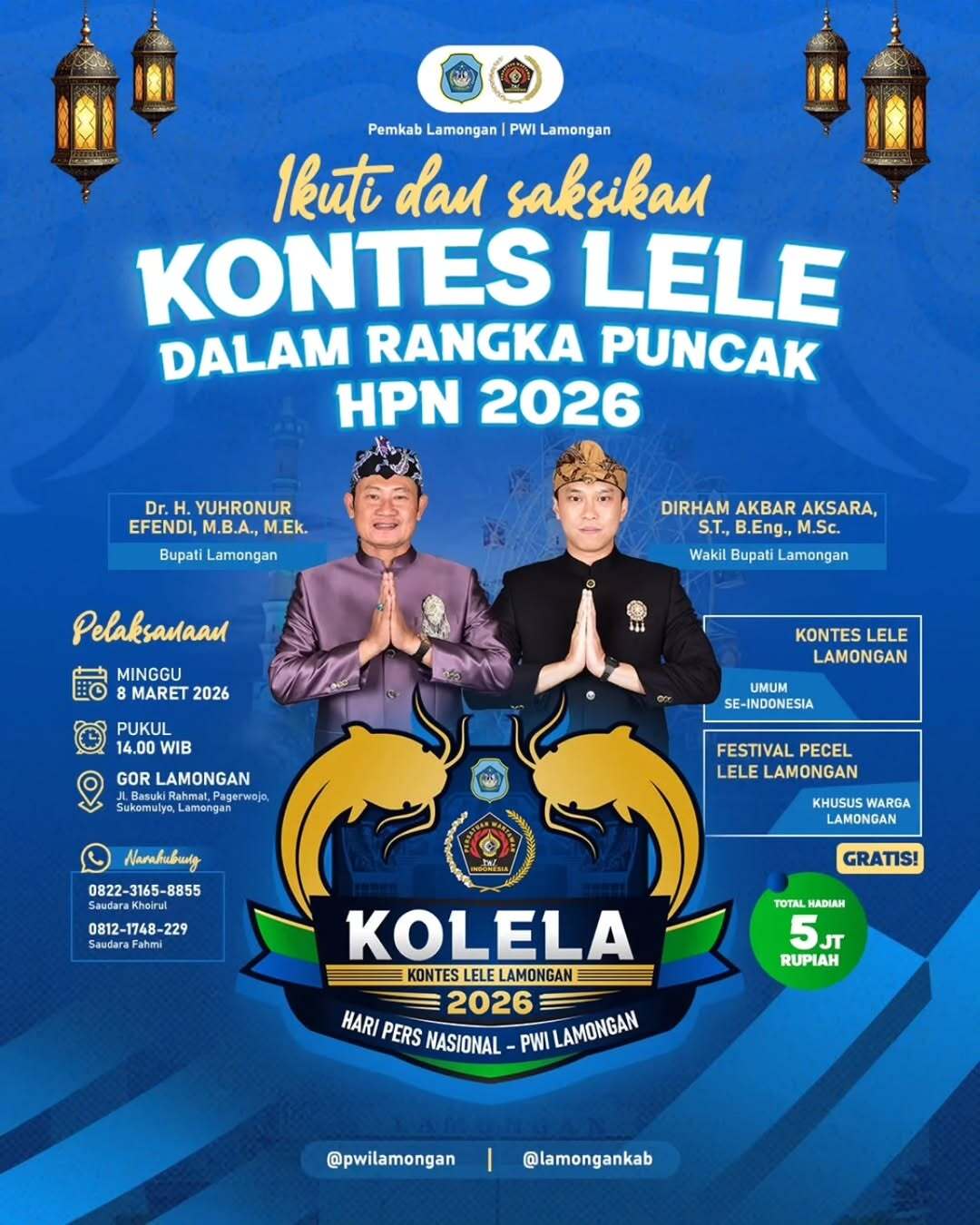 Foto: Ikuti dan Saksikan Kontes Lele Lamongan (Kolela) dalam rangka Puncak HPN 2026