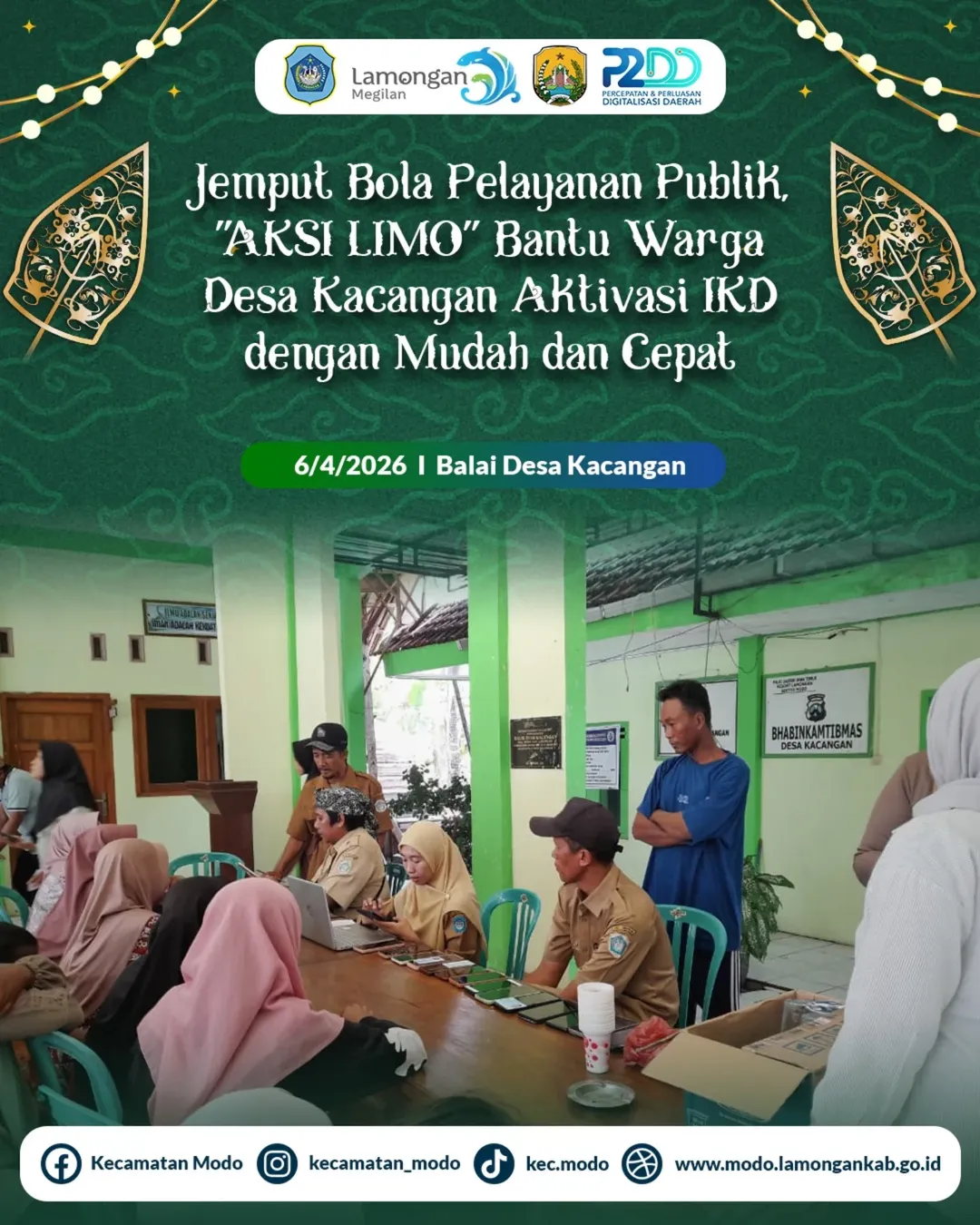 Foto: Jemput Bola Pelayanan Publik, AKSI LIMO Bantu Warga Desa Kacangan Aktivasi IKD dengan Mudah dan Cepat