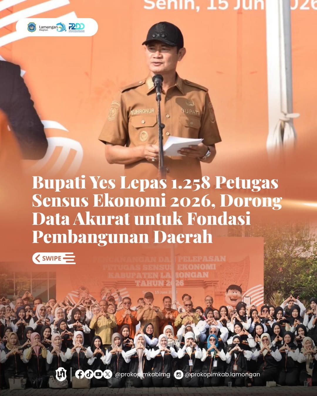 Foto: Bupati Yes Lepas 1.258 Petugas Sensus Ekonomi 2026, Dorong Data Akurat untuk Fondasi Pembangunan Daerah