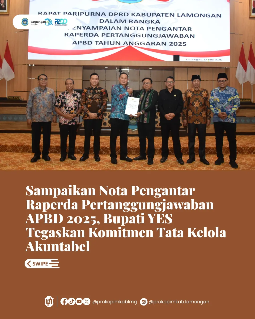Foto: Sampaikan Nota Pengantar Raperda Pertanggungjawaban APBD 2025, Bupati YES Tegaskan Komitmen Tata Kelola Akuntabel