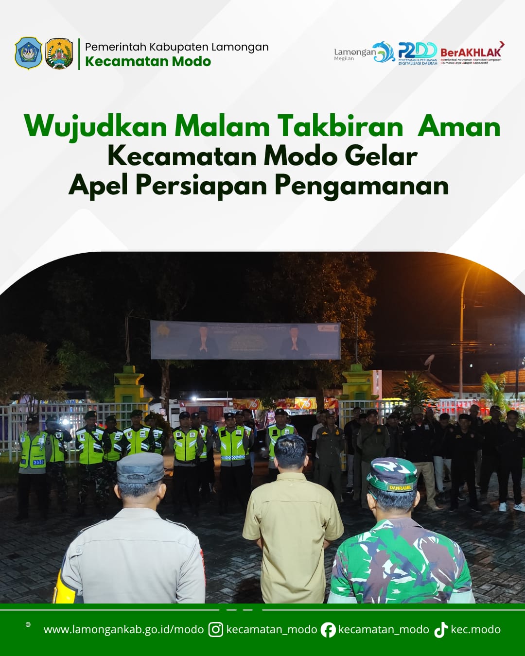 Foto: Apel Keamanan dan Ketertiban Menjelang Malam Takbiran Hari Raya Idul Fitri 1447 Hijriah