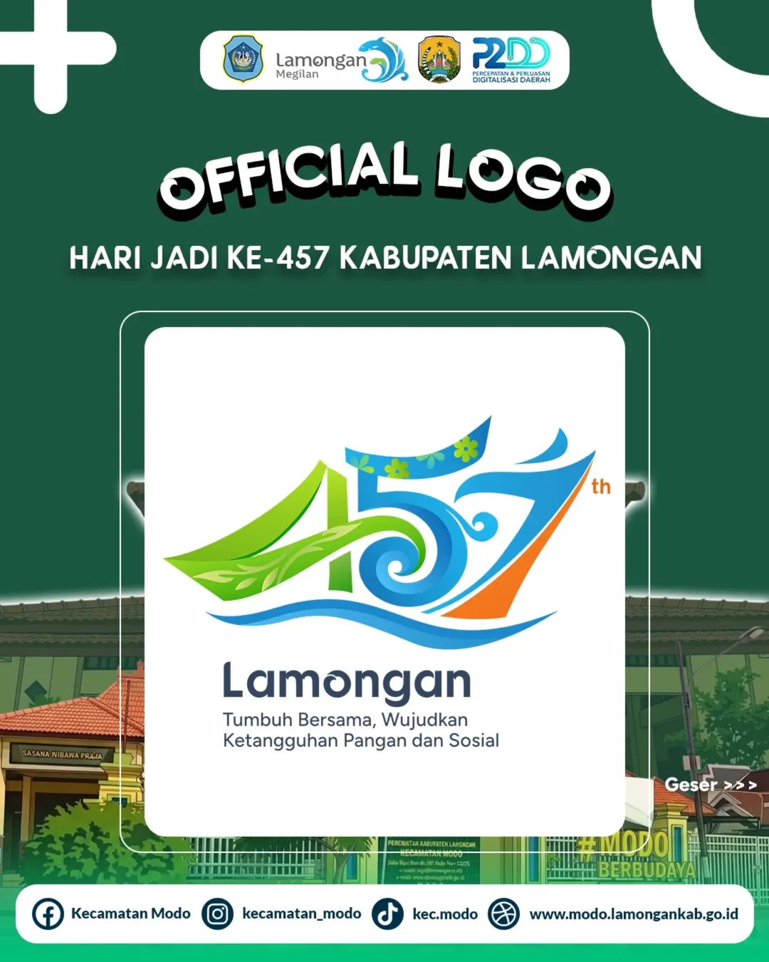 Foto: OFFICIAL LOGO HARI JADI KE-457 KABUPATEN LAMONGAN